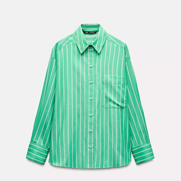 OVERSIZE STRIPED POPLIN SHIRT - Picture 1 of 2